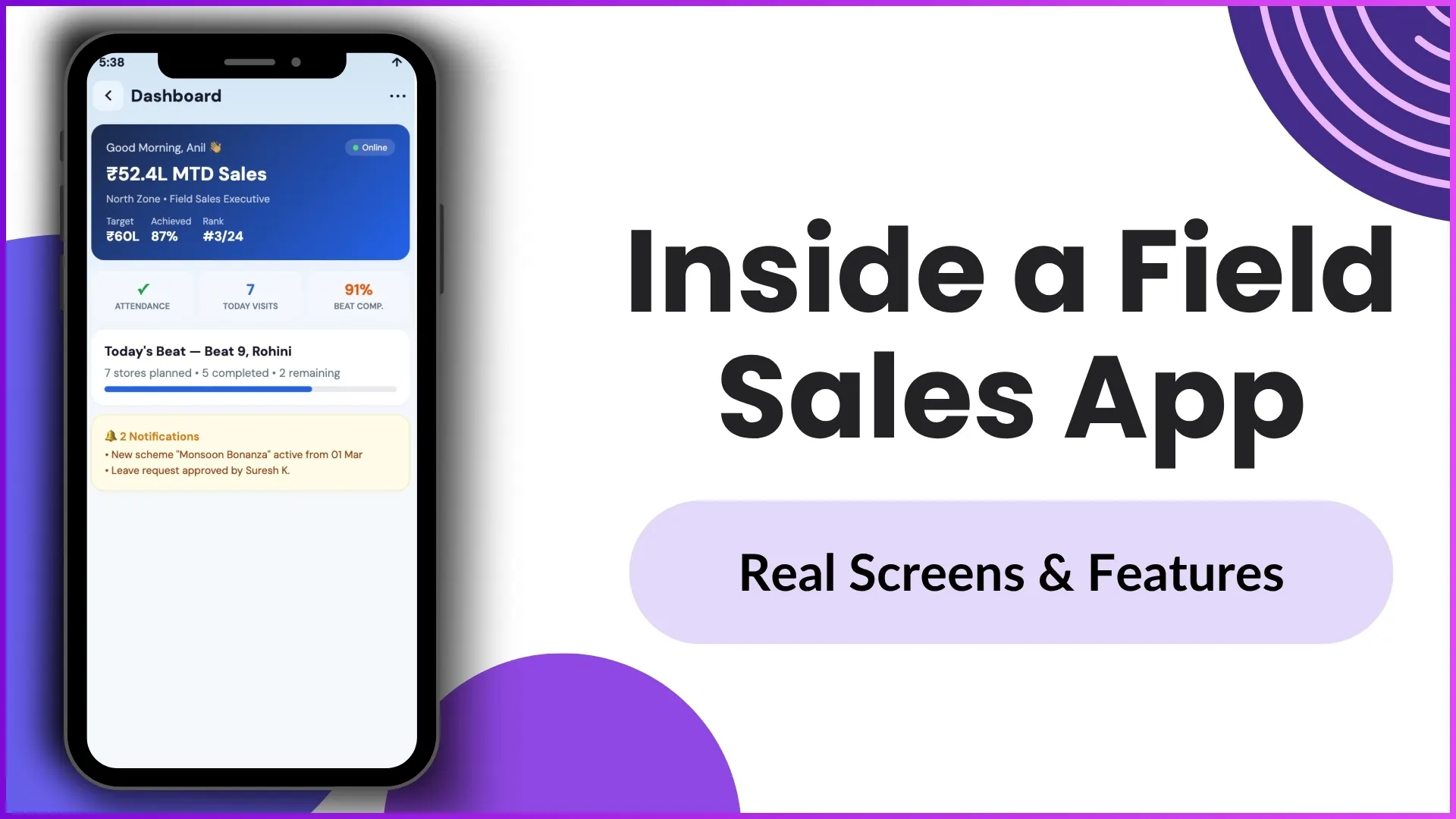 Inside a Field Sales App: Real Screens & Features