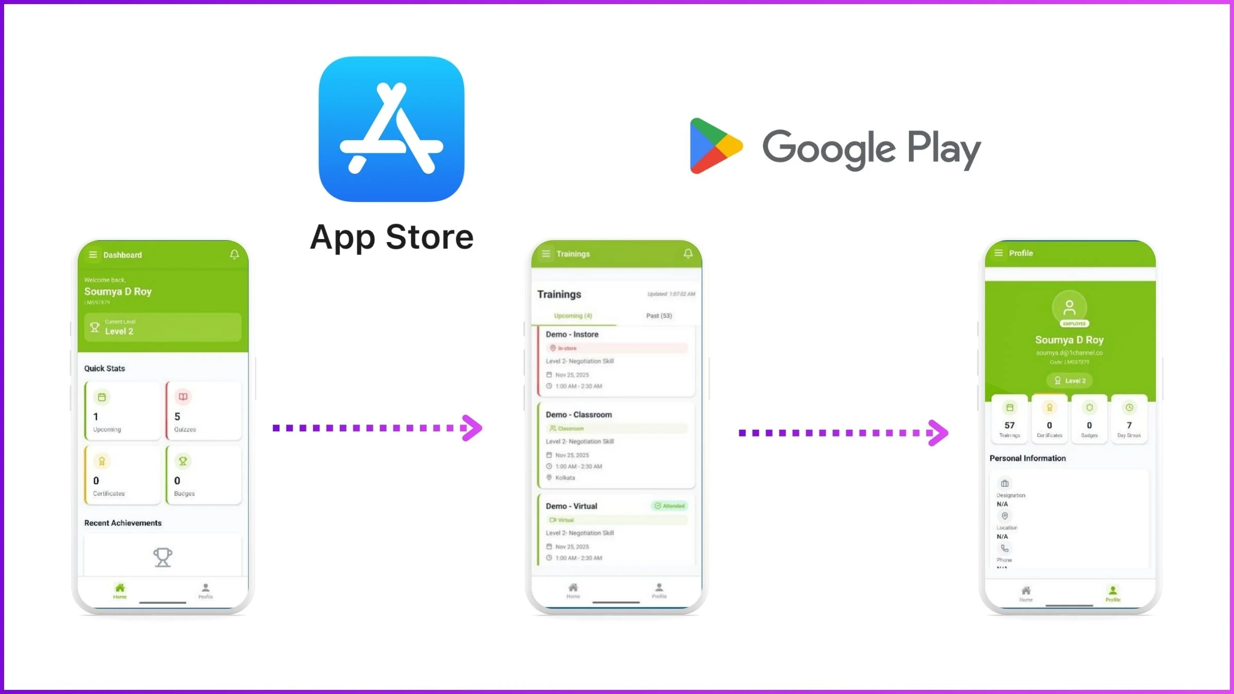 Field team LMS mobile app for trainers and employees
