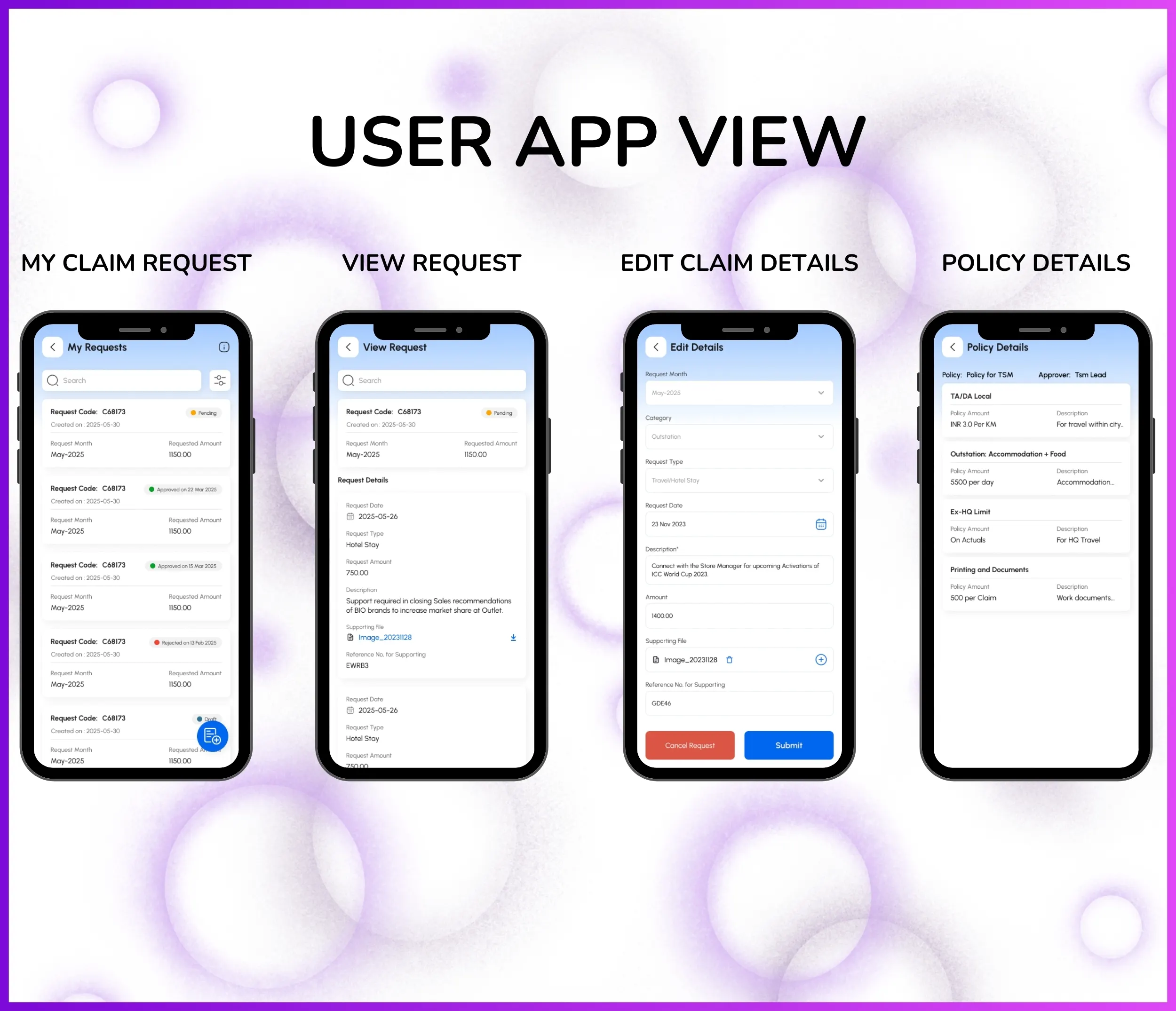 Claim and expense approval workflow dashboard